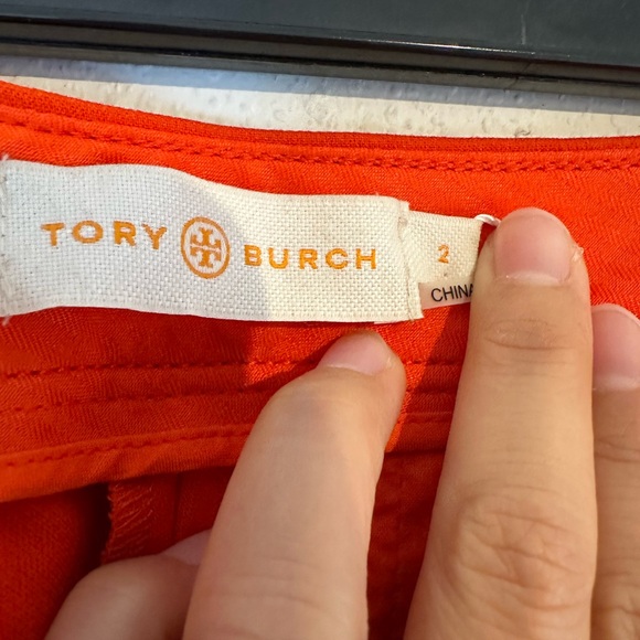 NWT Tory Burch Vanner Pant Slim Tailored Orange Pants - Picture 5 of 9